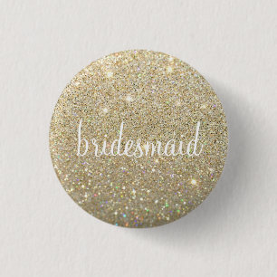 Button - Gold Glitter Fab bridesmaid