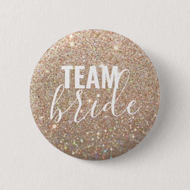 Button - Gold Glitter Fab Team Bride (Front)