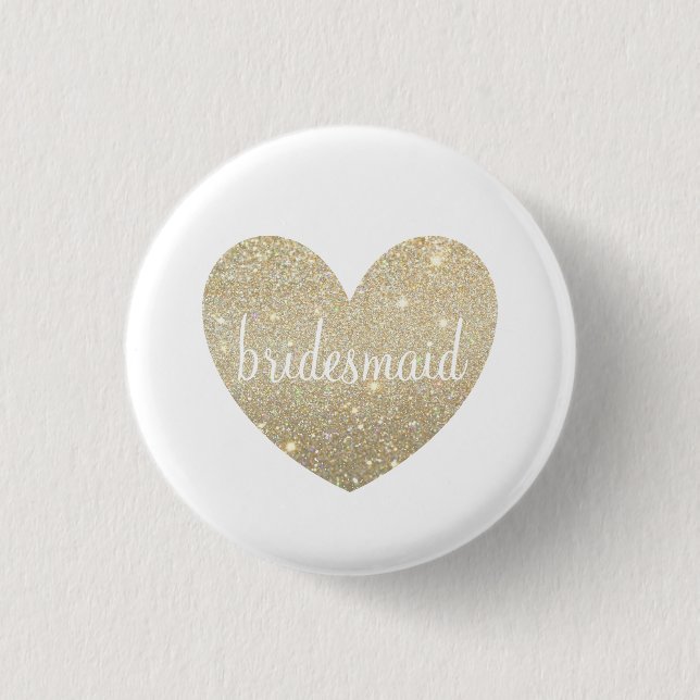 Button - Gold Heart Fab bridesmaid (Front)