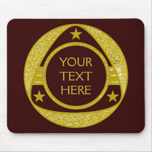 BUTTON GOLD STARS + your text Mouse Mat