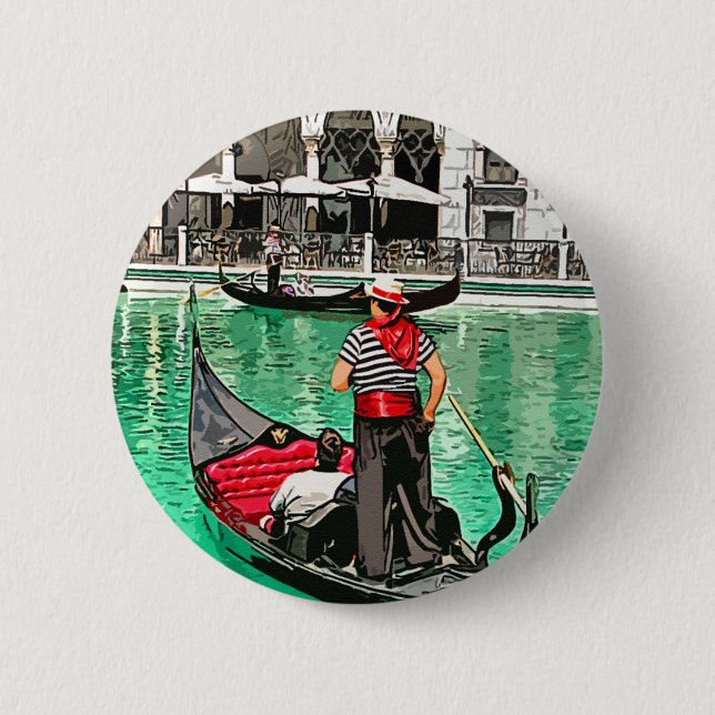 Button: Gondolier 6 Cm Round Badge (Front)