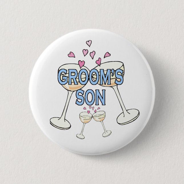 Button: Groom's Son 6 Cm Round Badge (Front)