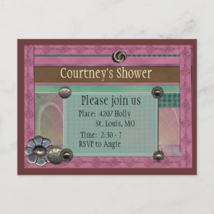 Button Invitation Postcard