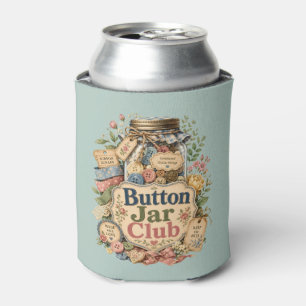 Button Jar Club Cottagecore Sewing Collage Can Cooler
