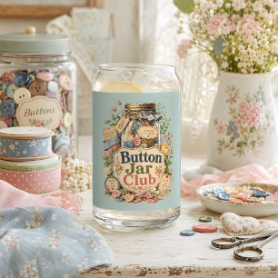 Button Jar Club Cottagecore Sewing Collage Can Glass