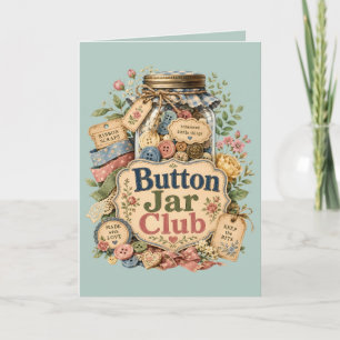 Button Jar Club Cottagecore Sewing Collage Card