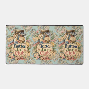 Button Jar Club Cottagecore Sewing Collage Desk Mat