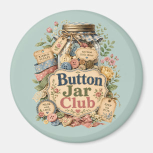 Button Jar Club Cottagecore Sewing Collage Magnet