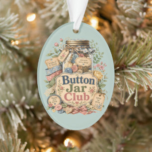 Button Jar Club Cottagecore Sewing Collage Ornament