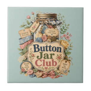 Button Jar Club Cottagecore Sewing Collage Tile