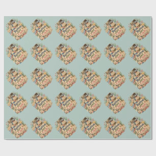 Button Jar Club Cottagecore Sewing Collage Wrapping Paper