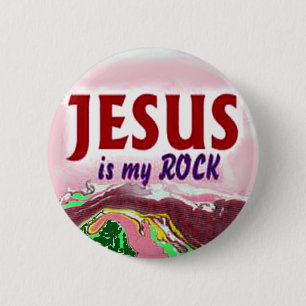 button-Jesus is my Rock 6 Cm Round Badge