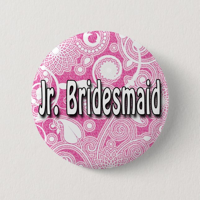 Button:  Jr. Bridesmaid 6 Cm Round Badge (Front)