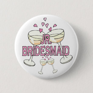Button: Jr. Bridesmaid 6 Cm Round Badge