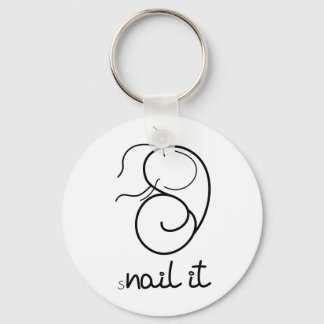 Button Key Ring. CUTE FUNNY SNAIL. Nail it Key Ring