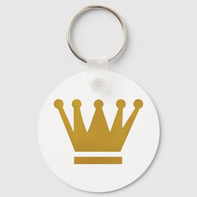 Button Key Ring Golden Crown (Front)