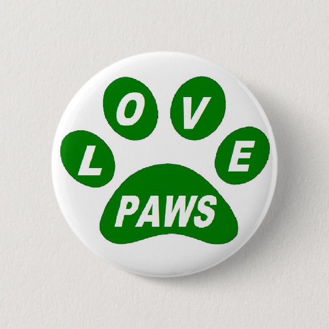 Button Love Paws on Paws Green (Front)