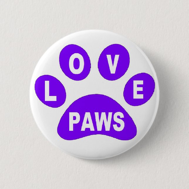 Button Love Paws on Paws Purple (Front)