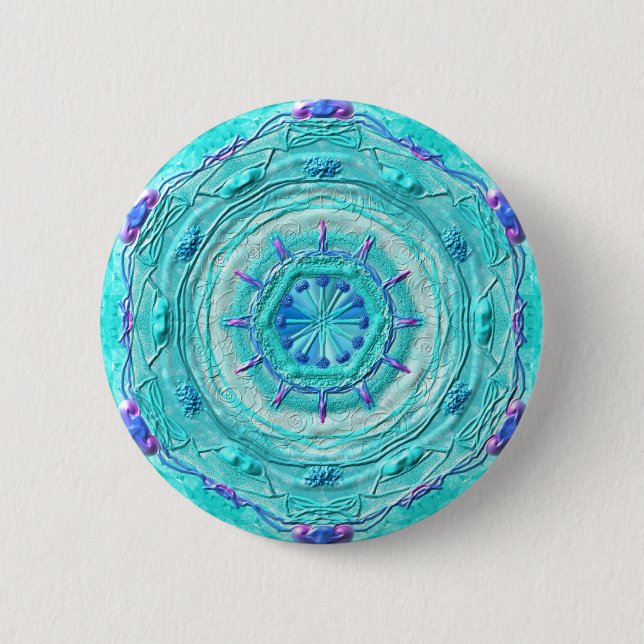 Button Mandala 08 "Turquoise" (Front)