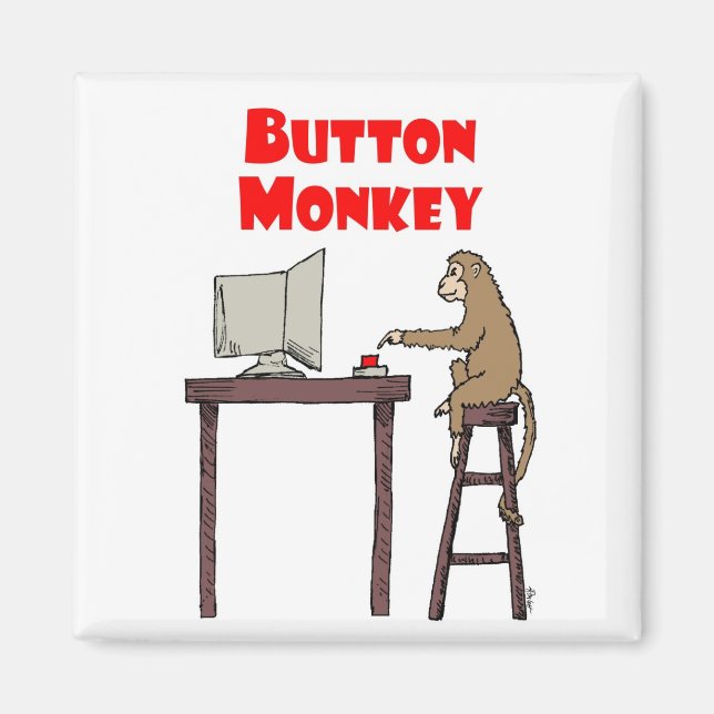 "Button Monkey" Magnet (Front)