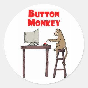 "Button Monkey" Sticker