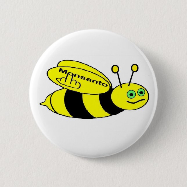 Button Monsanto Bee Flip (Front)