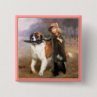 Button: Off to School 15 Cm Square Badge