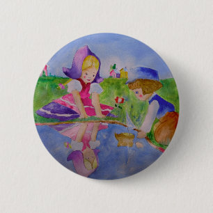 Button Pin Back Playing Sailboat