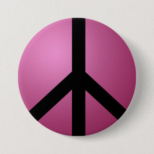Button, Pink Peace Choose Your Size & Shape Custom 7.5 Cm Round Badge