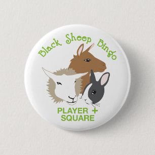 Button: Player and a Square 6 Cm Round Badge