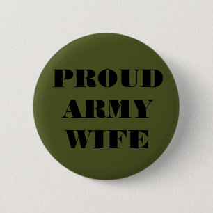 Button Proud Army Wife