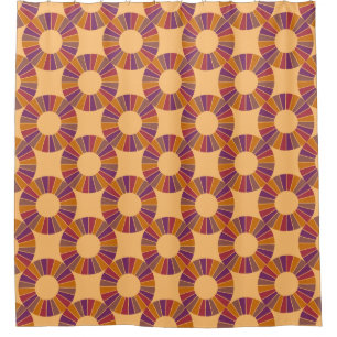 Button RAYS VI + your backgr. & ideas Shower Curtain
