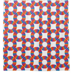 Button RAYS XX + your backgr. & ideas Shower Curtain