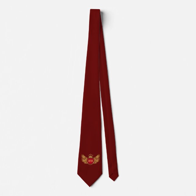Button Retro gold crown wings I + your ideas Tie (Front)