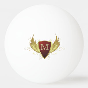 Button RETRO GOLD WINGS II + your monogram Ping Pong Ball