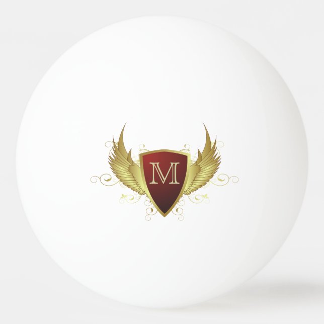Button RETRO GOLD WINGS II + your monogram Ping Pong Ball (Back)