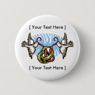Button: Rings and Doves 6 Cm Round Badge