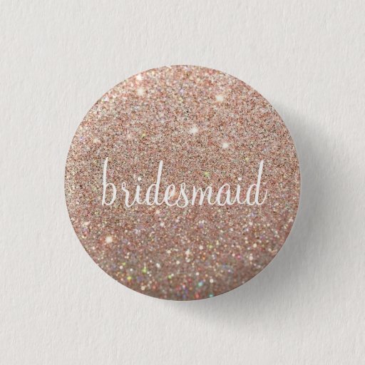 Image of Button - Rose Gold Glitter Fab bridesmaid