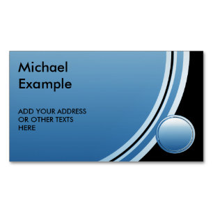 Button round blue gradients + your backg. & text 	Magnetic business card