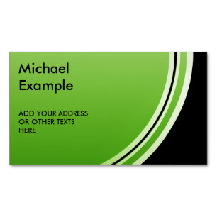 Button round green gradients + your backg. & text Magnetic business card