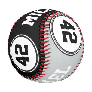 BUTTON ROUND stripes black white + your text Baseball