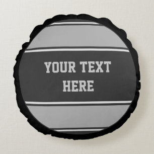 BUTTON ROUND stripes grey + your idea Cushion