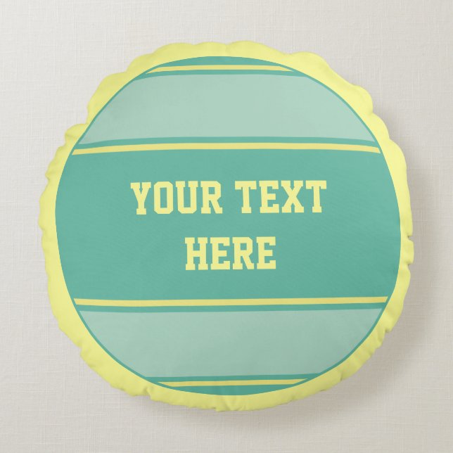 BUTTON ROUND stripes pas. green yellow + your idea Cushion (Front)