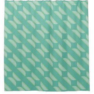 BUTTON ROUND stripes pastel green yellow Shower Curtain