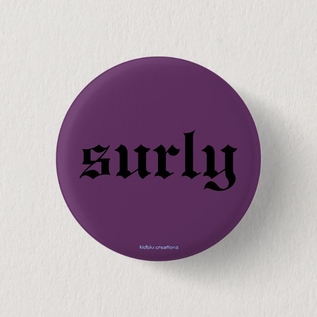 button - surly in purple (Front)