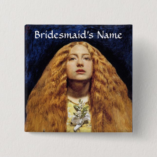 Button: The Bridesmaid 15 Cm Square Badge (Front)