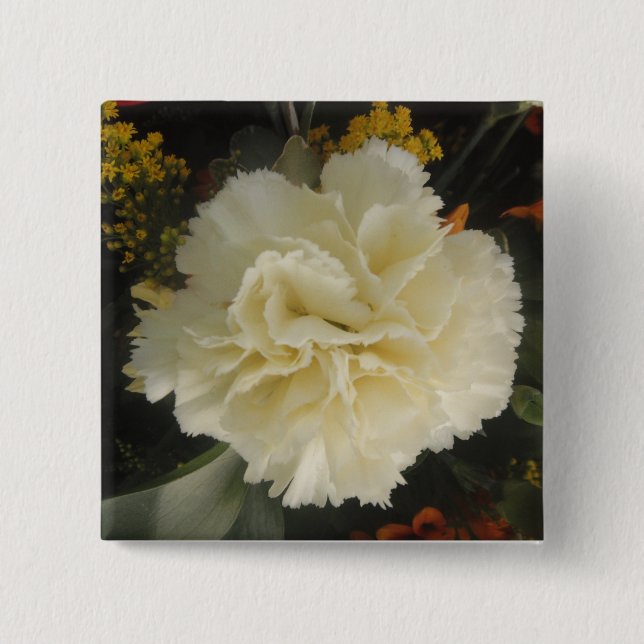 Button White Carnation Beauty (Front)