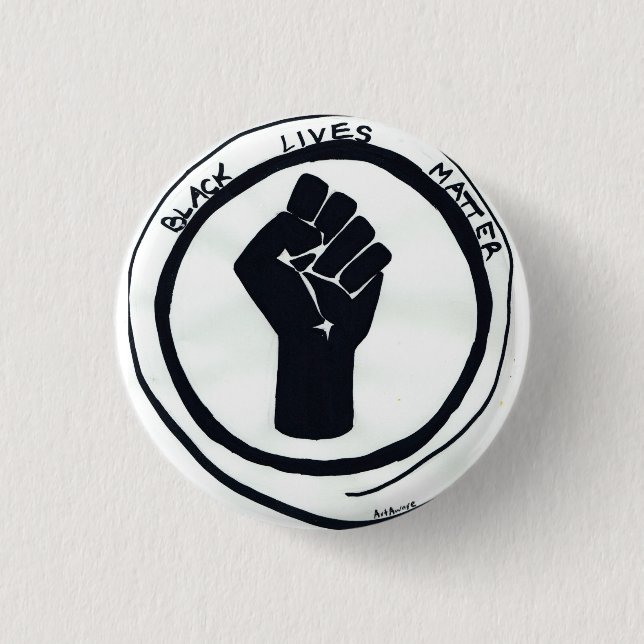 Button with black lives matter fist. (Front)