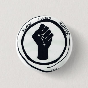 Button with black lives matter fist.