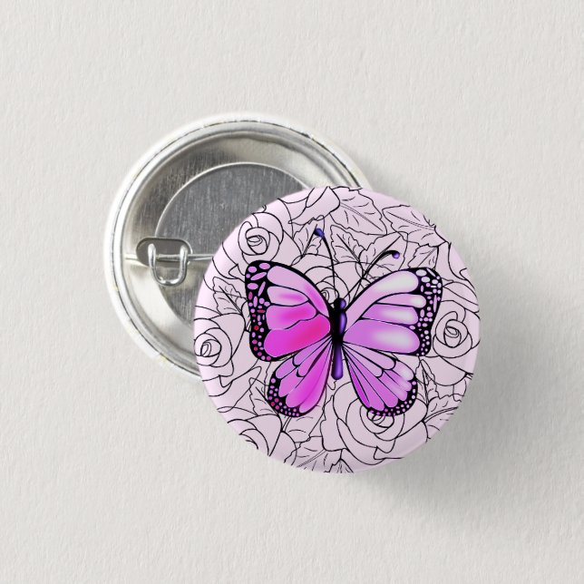 Button with Butterfly (Front & Back)